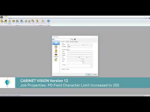 CABINET VISION Version 12 - PO Field 255 Characters